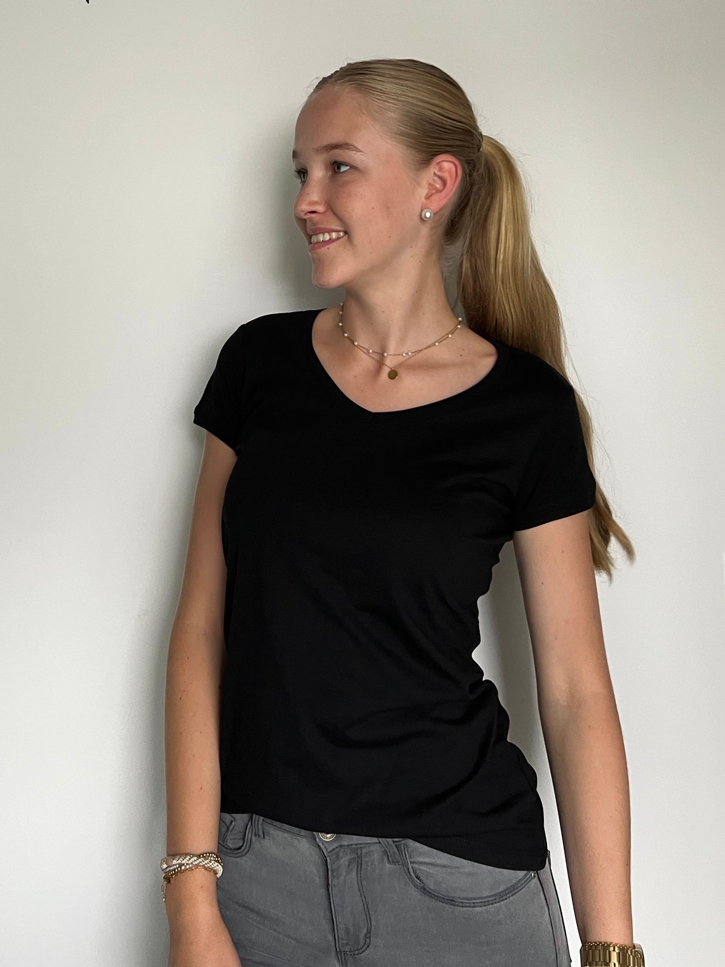 Glitter T-Shirt V-Neck