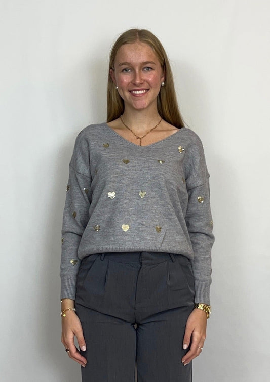 Helena - Pullover mit goldenen Herzchen