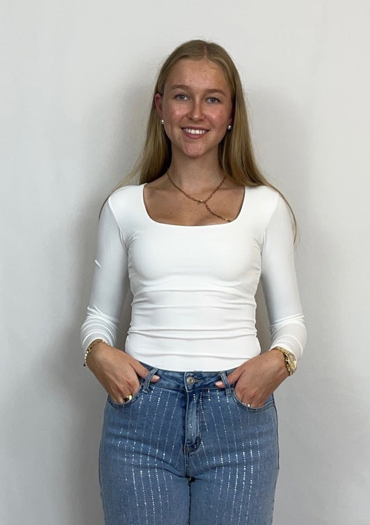 Langarm mit kantigem Ausschnitt - Lana