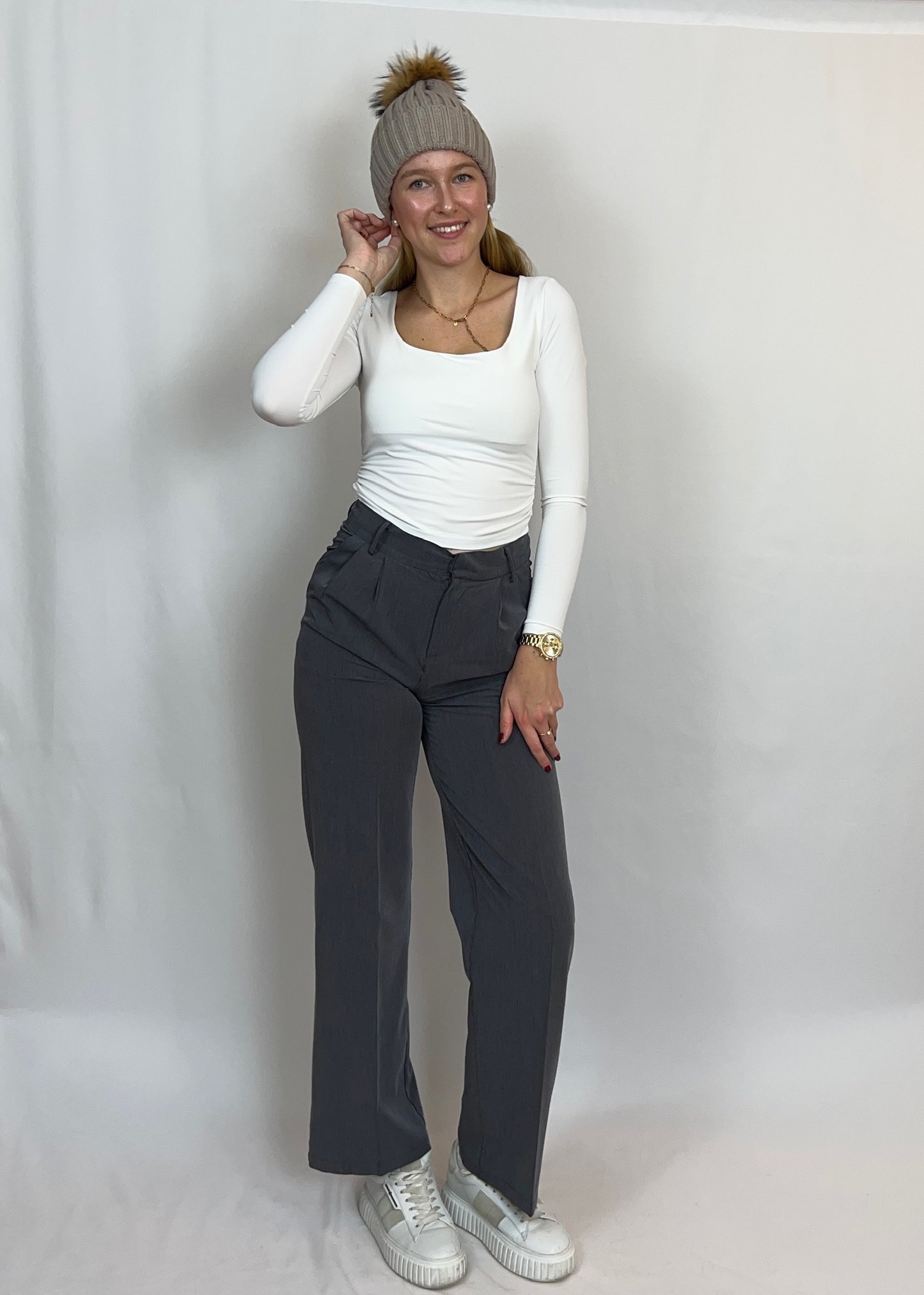 Momo - Mütze mit Fellbommel