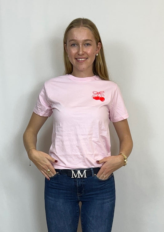 Basic T-shirt mit Cherry Druck