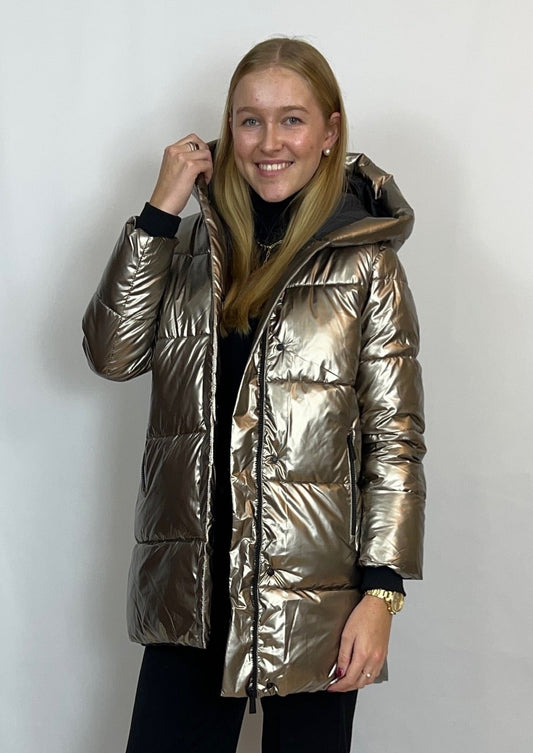 Melina - Metallische Daunenjacke