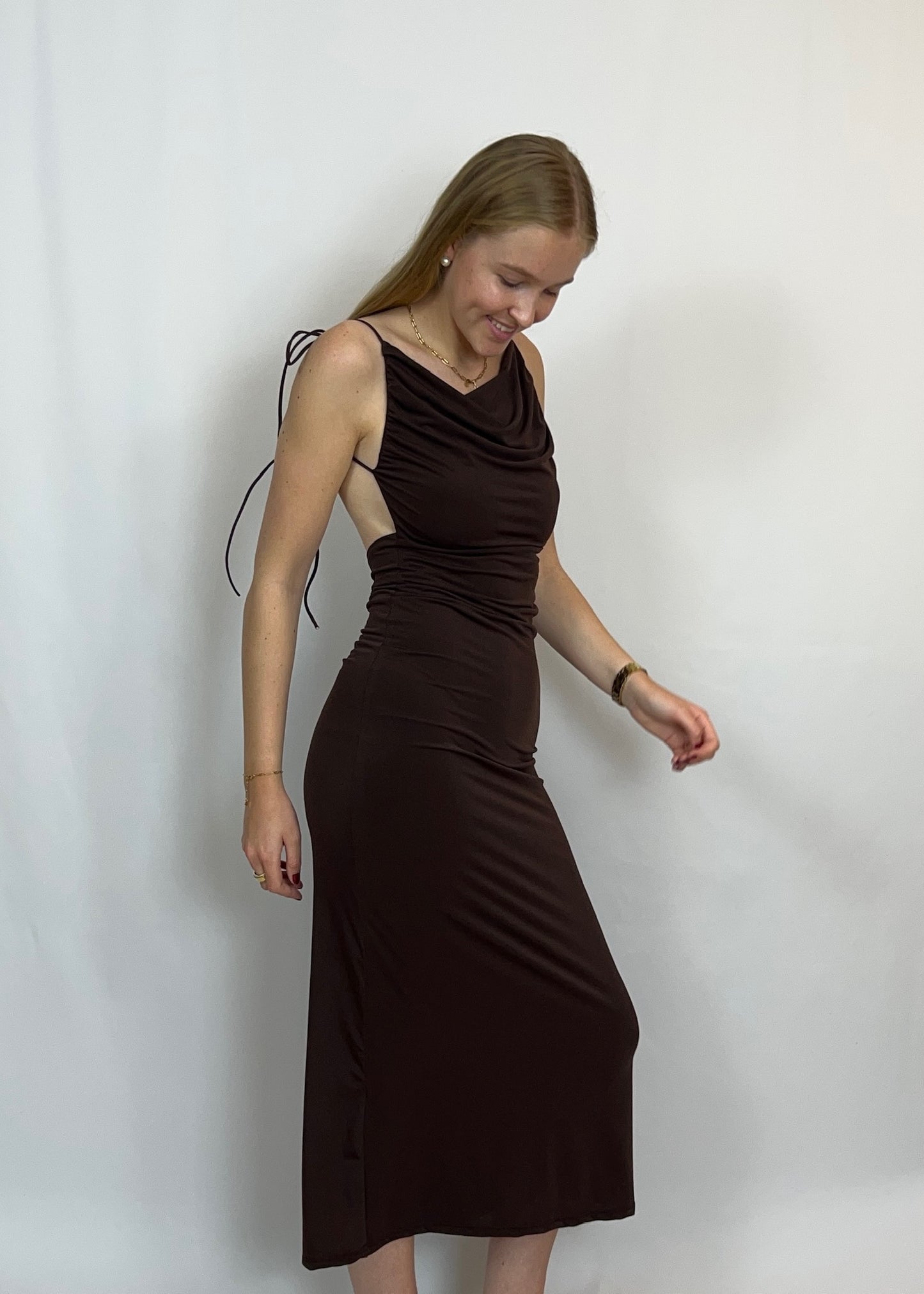 Satin Kleid rückenfrei - Samira