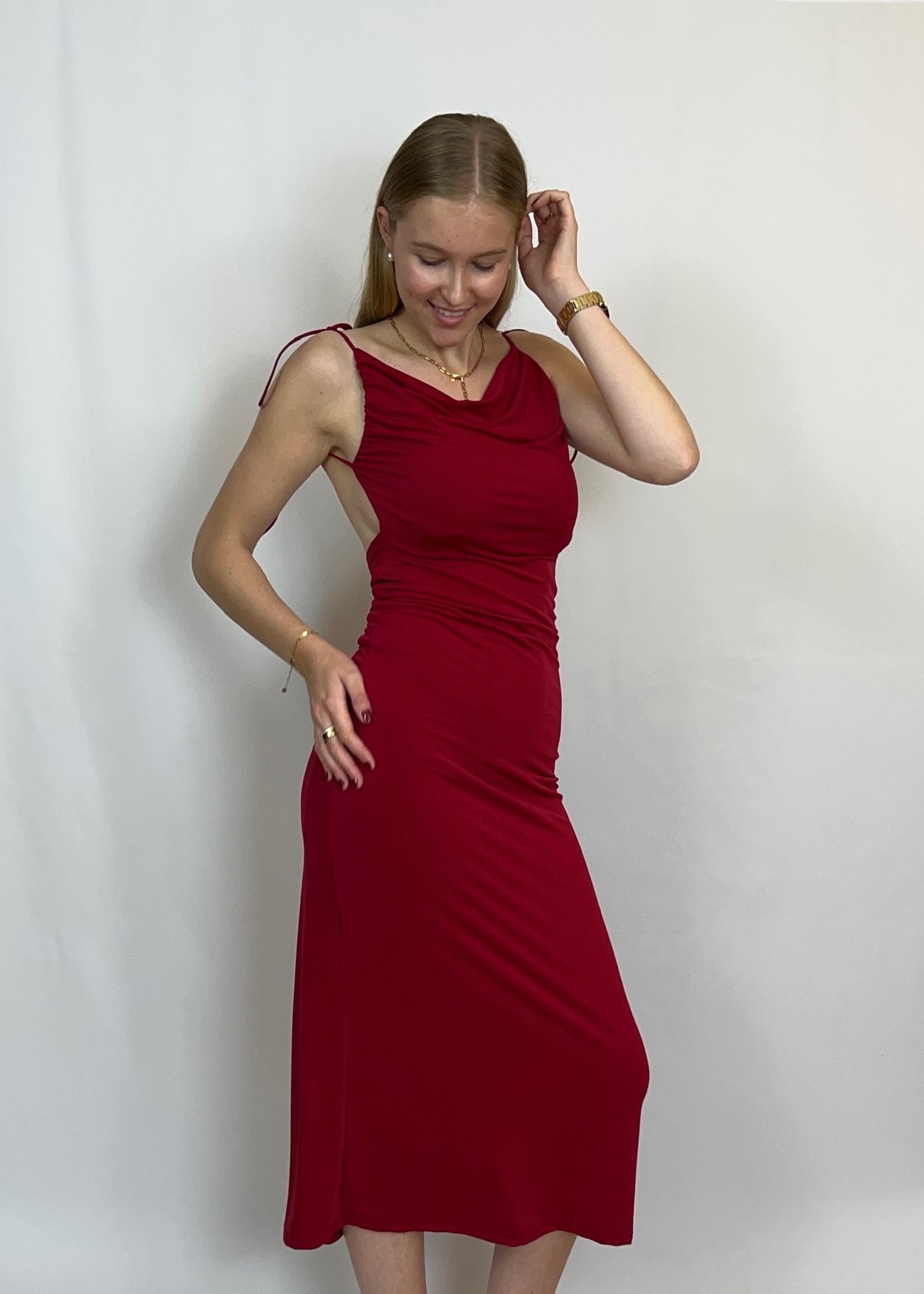 Satin Kleid rückenfrei - Samira