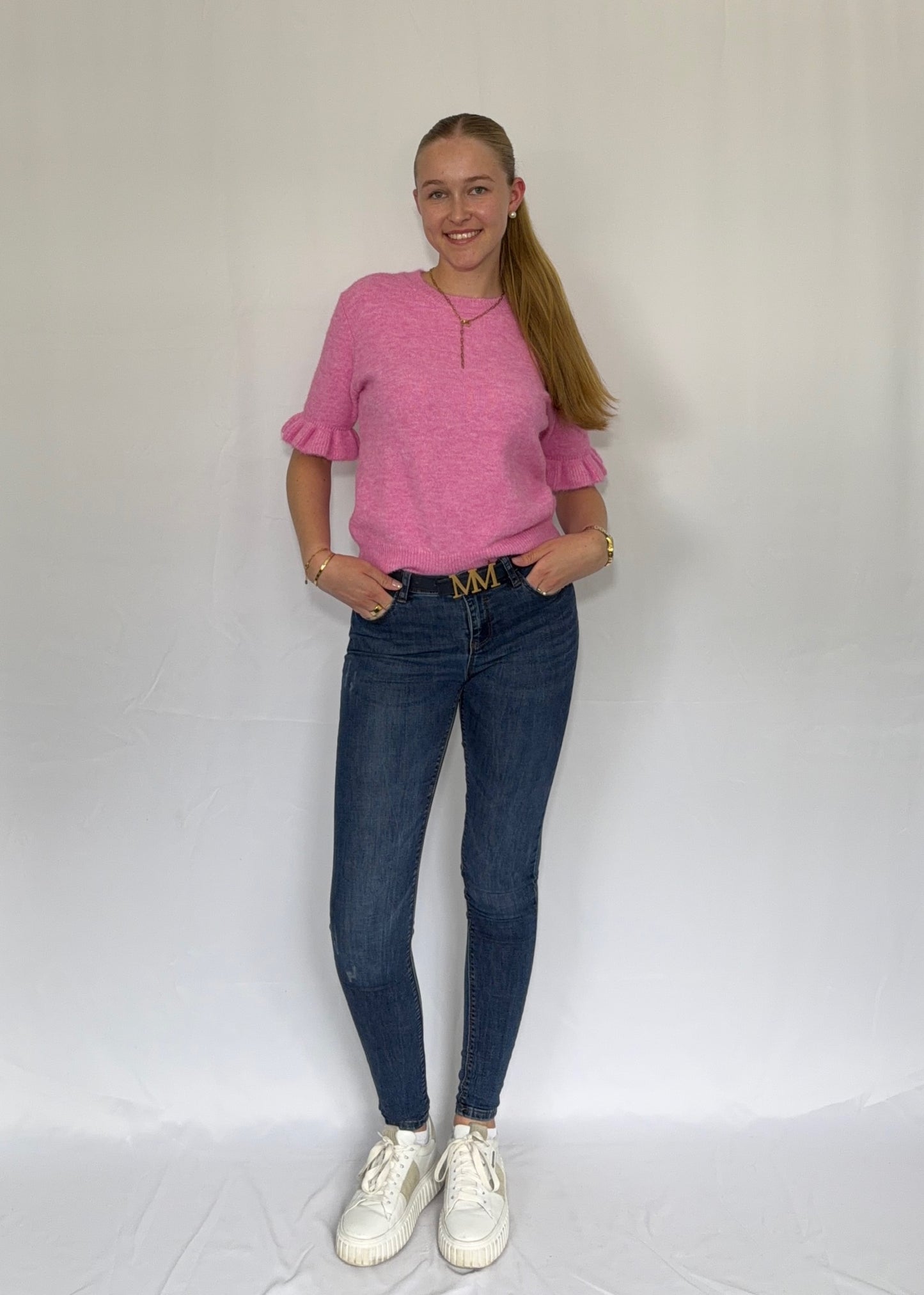 Rosalie  - weicher Strickpullover mit Rüschenärmeln