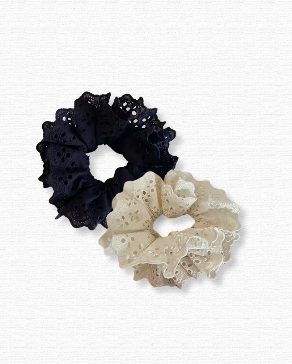 Sarina x Tonia x Thea x Scrunchie - beige schwarz